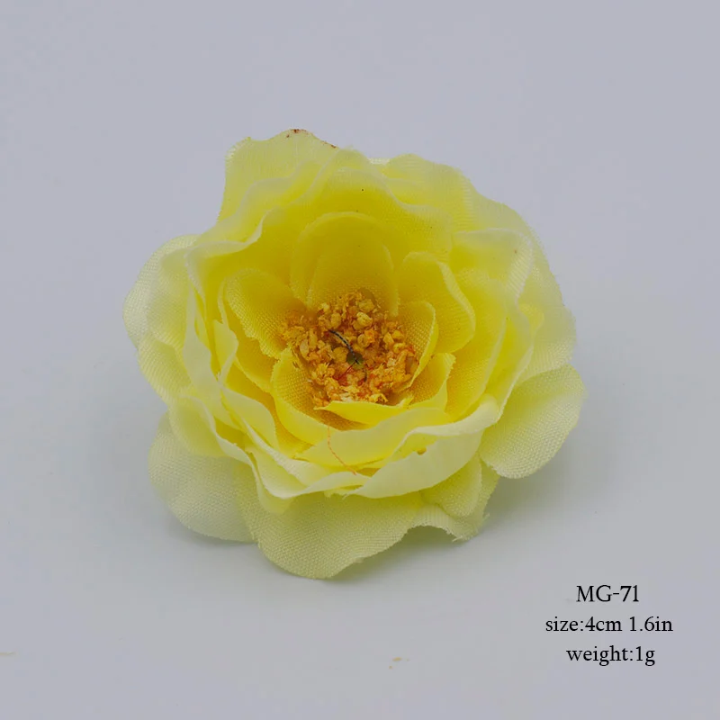 YELLOW 10 шт. Многослойные лепесток искусственные цветы цветок голова для свадьбы украшение дома Рождество День цветок хорошо DIY шелк Hardwork - Цвет: YELLOW