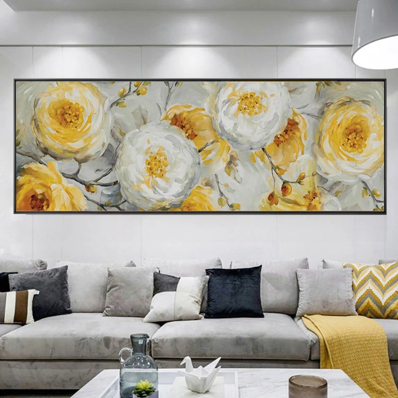 Настенная картина с абстрактными цветами маслом на холсте|Рисование и