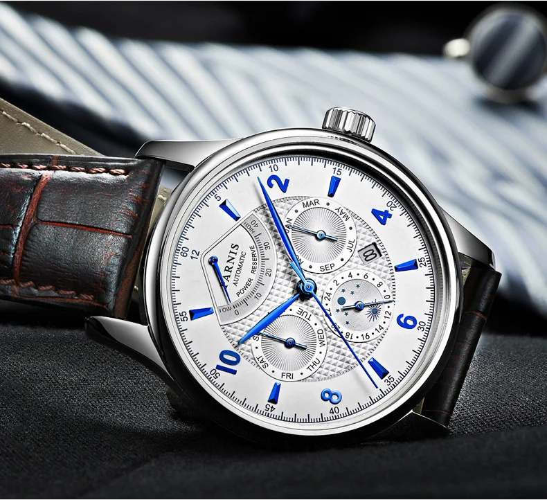 Мужские многофункциональные автоматические часы с сапфировым стеклом 42 мм