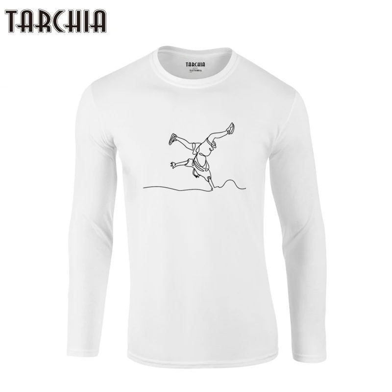 

TARCHIA 2022 New Boy Breaking Hip Hop Long Sleeve Black Fashion Male T Shirt Tshirt Men's T-Shirt 100% Cotton Plus Size Homme