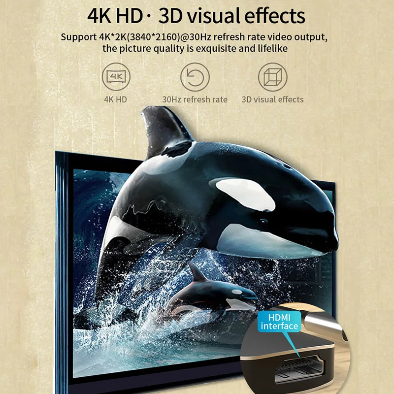 

4 In 1 USB Type C To HDMI-compatible PD Splitter Hub USB3.0 USB2.0 HDMI USB-C 5V 2A Power Adapter For Mobile Phone Laptop