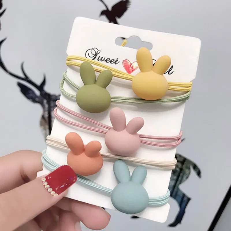 20 (5 pieces) AHB 3-5 шт./компл. с мультипликационным принтом «Unicorn Hair резинкой для маленьких девочек, ручная работа, Симпатичные нейлон волос резинки для волос набор веревок аксессуары - Цвет: 20 (5 pieces)