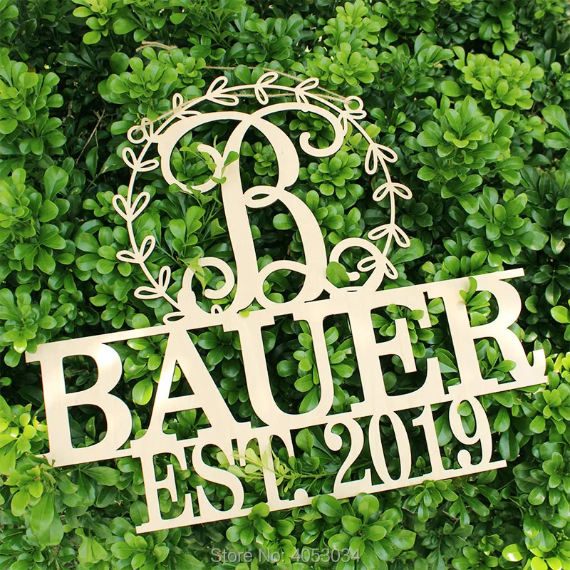 Пользовательская Свадебная монограмма настенный знак акриловый свадебный