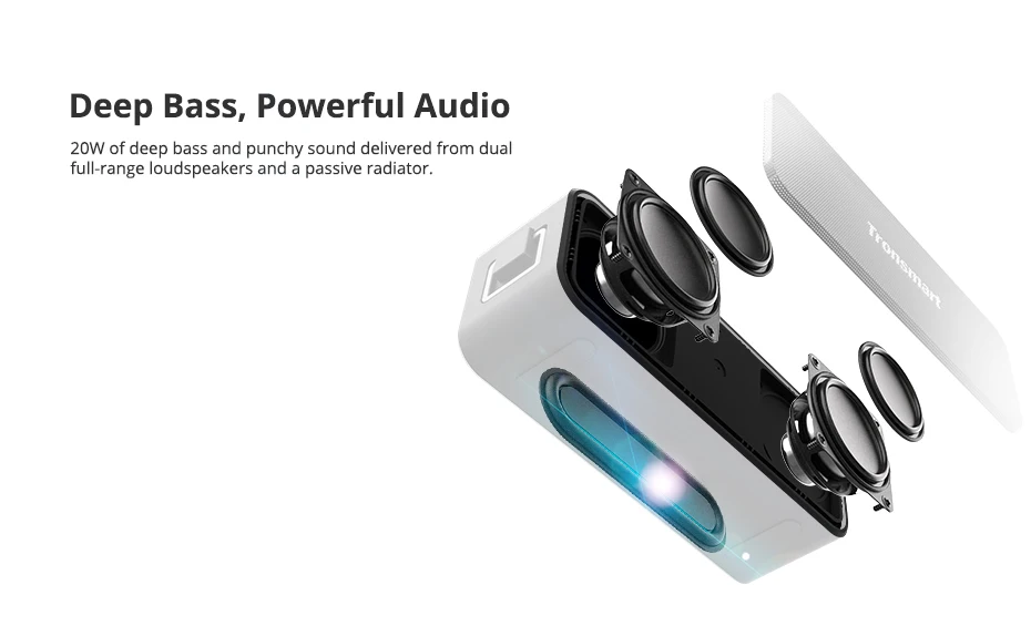 Tronsmart T2 Plus Bluetooth 5,0 динамик 20 Вт портативный динамик 24 ч Колонка IPX7 Саундбар с TWS, голосовой помощник, Micro SD