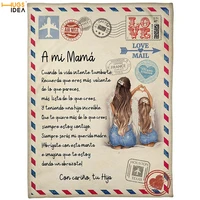 hugsidea a letter to my mom pattern fleece blanket home bedding lining sofa couch air conditioning thin quilt kids soft blankets