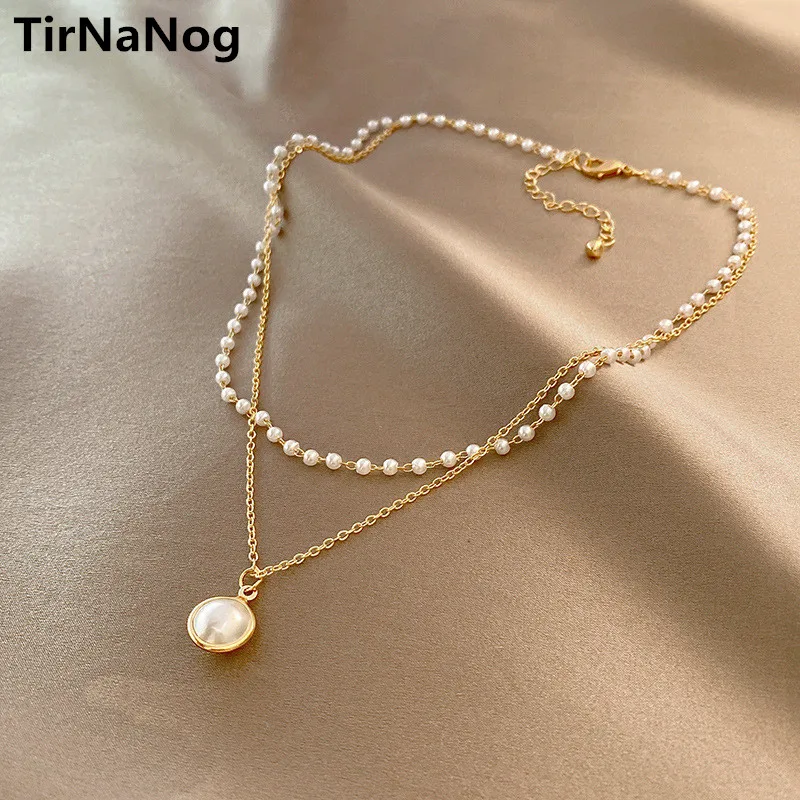 

Han Edition Multilayer Baroque Imitation Pearl Necklace Pendant Contracted Fashion Beads Chain Of Clavicle Women Jewelry Gifts