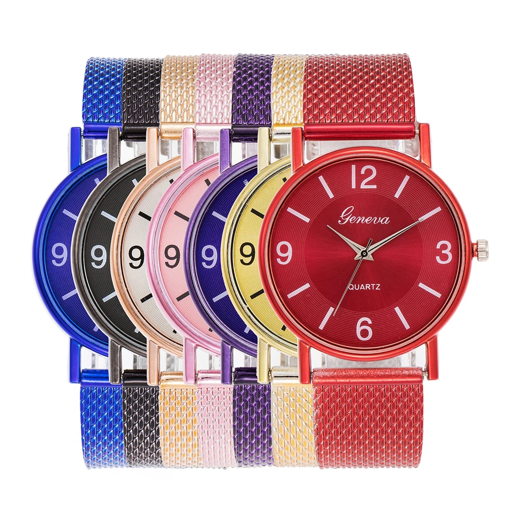 Женские часы минималистичный стиль ремешок из нержавеющей стали аналоговые