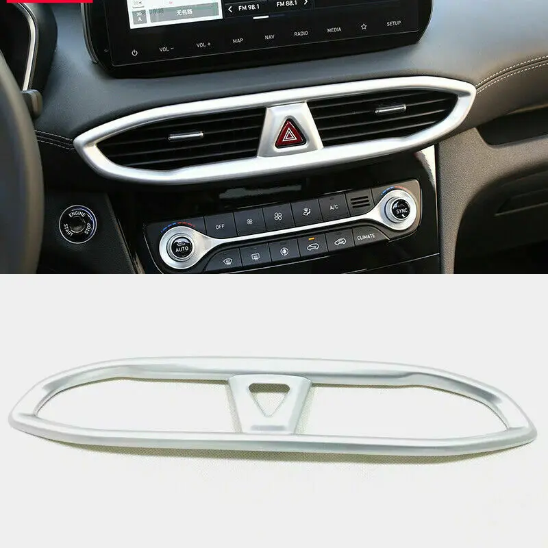 

For Hyundai Santa Fe 2019-2020 Matte Dashbaord Middle Air Vent Frame Cover Trim 1pcs