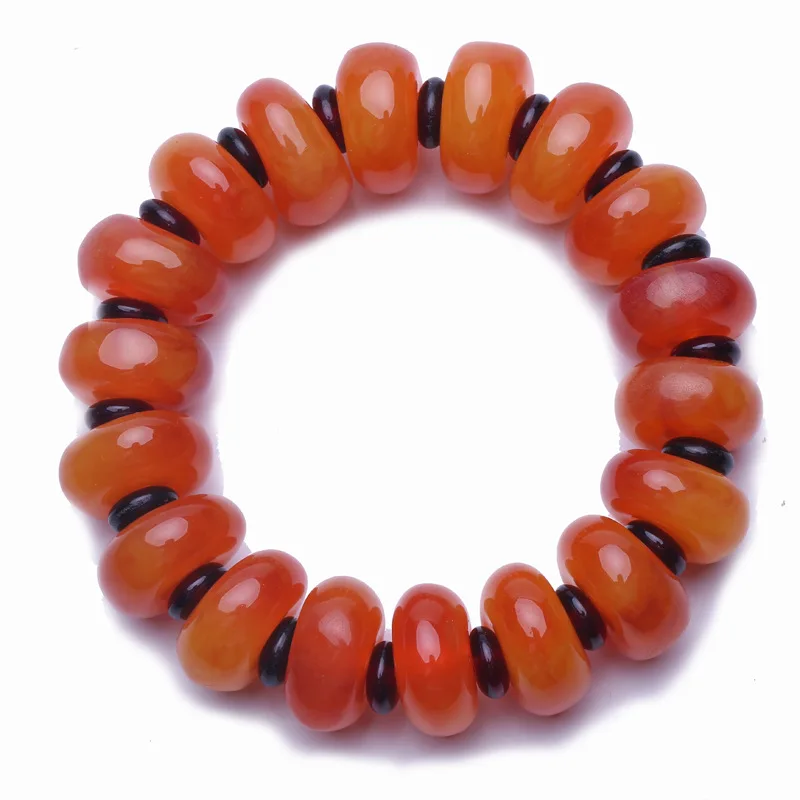 Натуральный Балтийский Янтарный эластичный браслет для женщин и мужчин Изящные