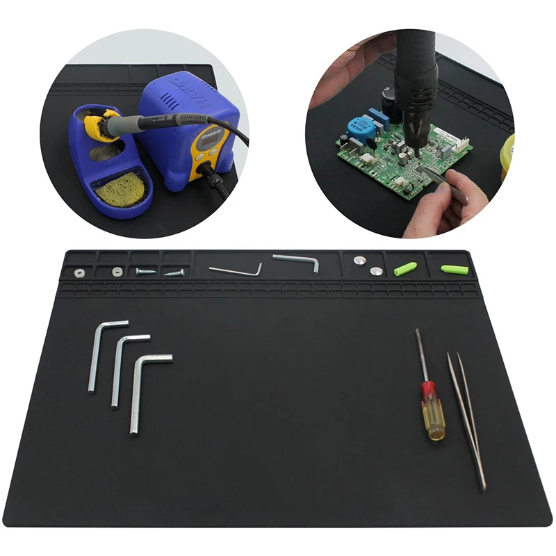 

Silicone Soldering Mat Electronic Repair Mat for Laptop, Watch, Cellphone - Solder Pad Heat Resistant 932 Fahrenheit