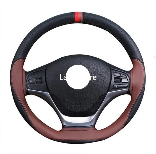 

D-type Hand-stitched Leather Steering Wheel Cover For Universal 15 inch,Steering Wheel Cover For Car