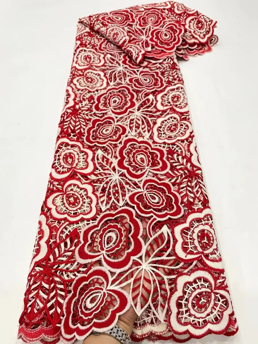 

LACE White Dubai Style African Lace Fabric High Quality Embroidery Swiss Voile Lace In Switzerland Small Holes Cotton