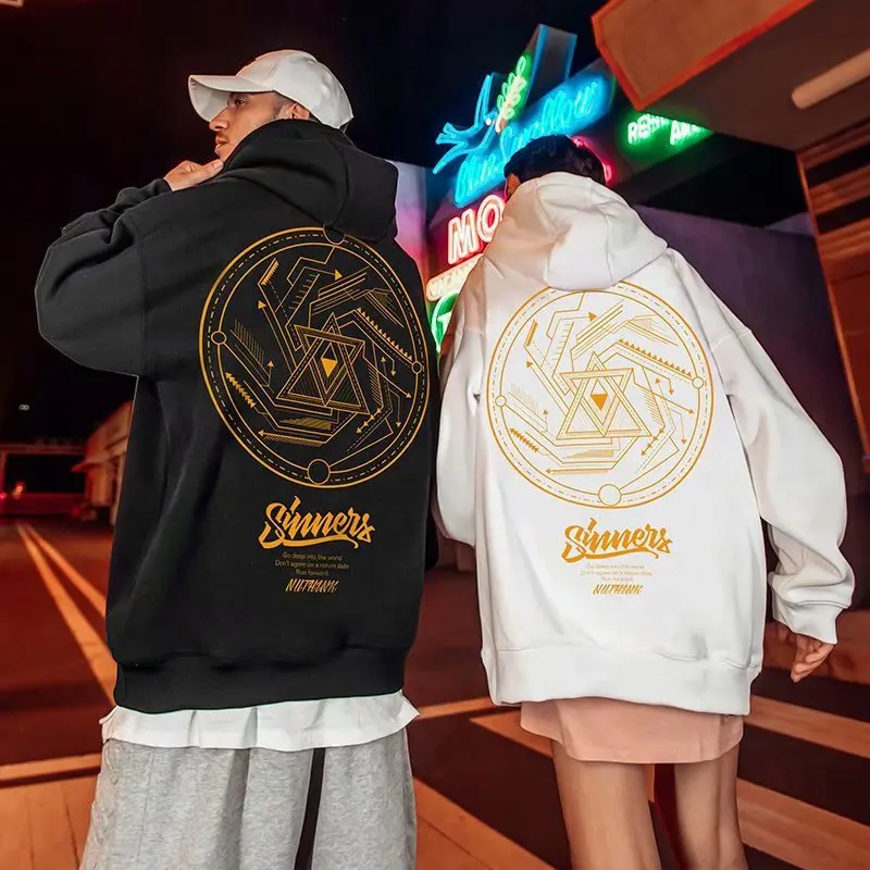 

Kawaii Clothes For Men Man Hip Hop Hoodies And Men's Sweatshirt Lovers Hoody Anime Hat Hood Free Shipping M-8xl Black And White