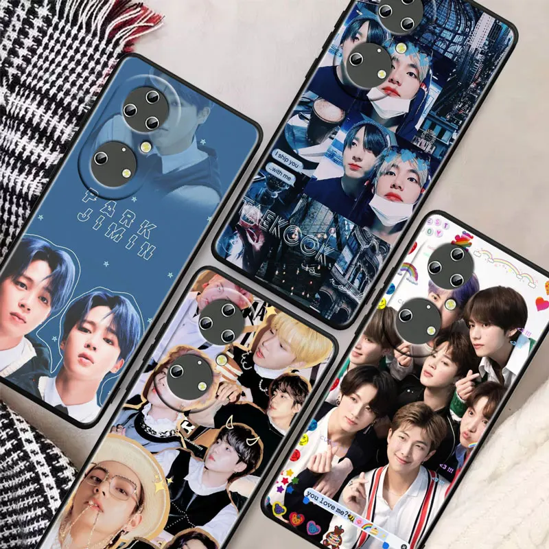

Kpop jimin boy combination Soft Silicone Shockproof Black Phone Cover For Huawei P30 Pro P40 Lite P20 P50 5G P10 Plus Case