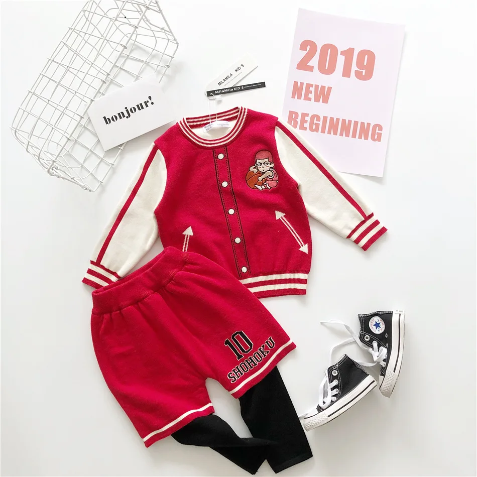 Детская одежда для осени и зимы Tonytaobaby спортивный баскетбольный свитер костюм