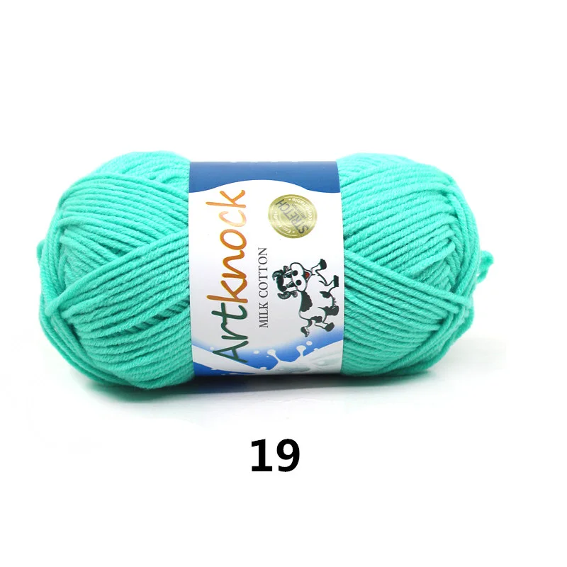 A19 16PCS 16 шт., пряжа для вязания, мягкая, теплая, Детская Пряжа молочного оттенка для ручного вязания, принадлежности для длинного ШТАПЕЛЯ, хлопок, 80%, молочное волокно, 20 - Цвет: A19 16PCS