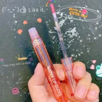 moisturizing color changing lip gloss transparent peach lip oil hydrating natural lip makeup reduce lip line jelly lipstick care