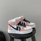 Женские кроссовки из ПУ кожи, на шнуровке, на плоской подошве