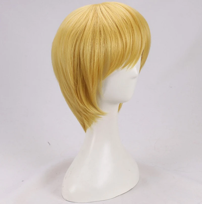 Парик для косплея из коротких синтетических волос с шапочкой и кольцами |