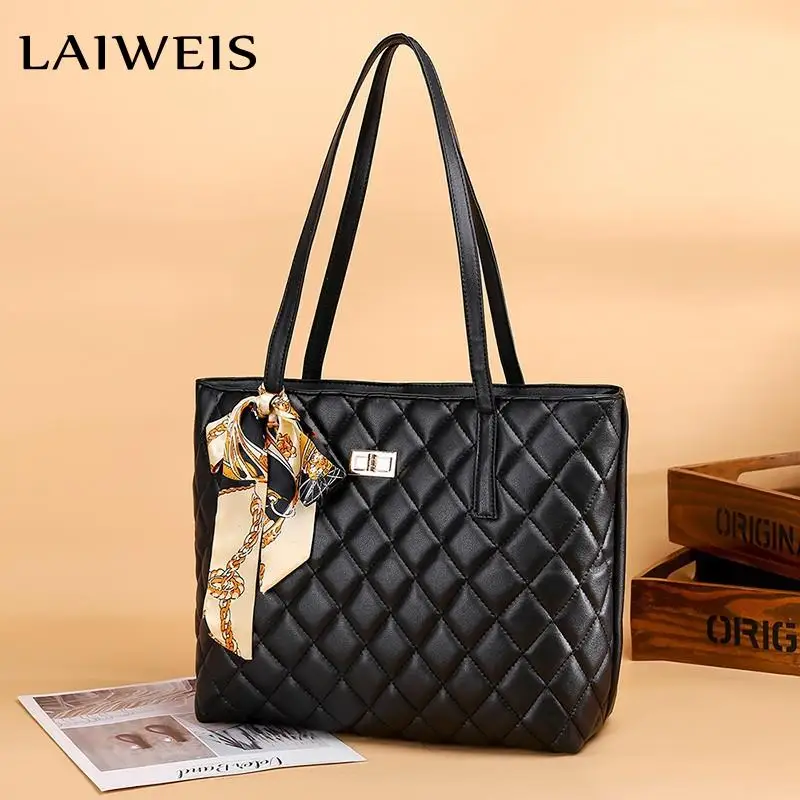 

LAIWEIS модная женская сумка на плечо с шарфом, сумки для путешествий, качественная сумка из искусственной кожи, женские Роскошные офисные сумк...