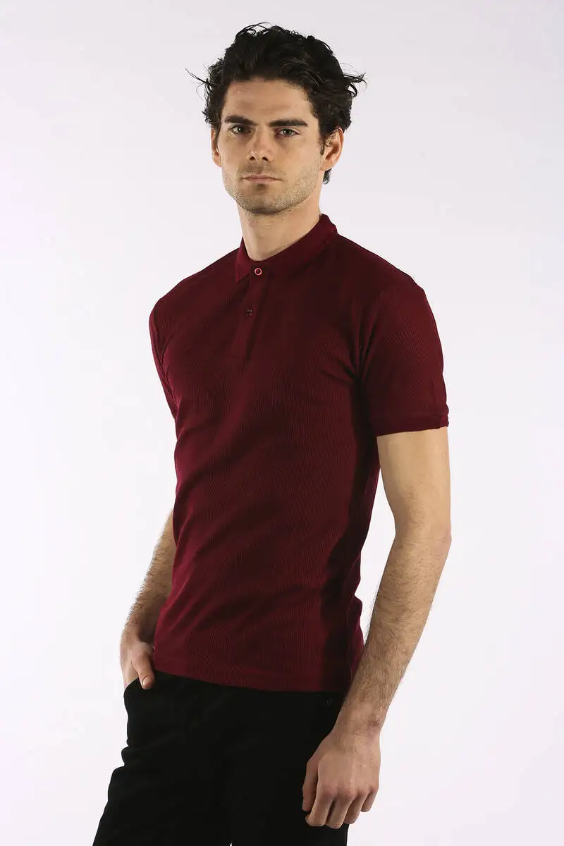

Mens Damson Plain Polo Neck T-shirt