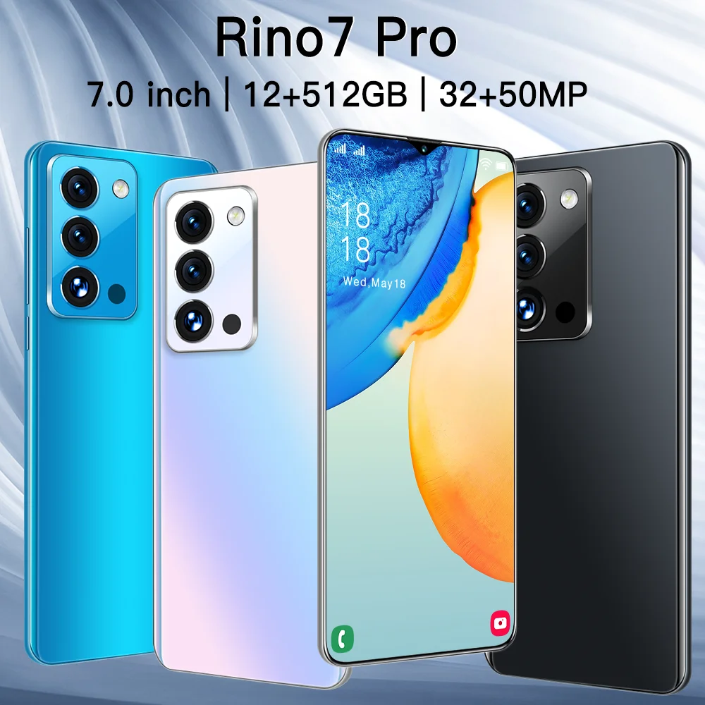 

Rino7 Pro 7.0 Inch Inch 12GB+512GB Andriod 11 Smartphones Global Version Qualcomm 888Face 6800mAh 5G Fingerprint ID Mobile Phone