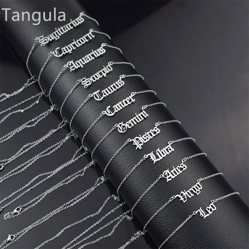 Tangula 12 созвездий старое женское ожерелье Овен Телец Gemini рак Лев дева весы