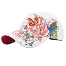 2021 Sequin embroidered butterfly baseball cap Guochao outdoor sports leisure sunshade cap