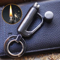 flint fire starter zinc alloy lighter keychain dropship suppliers kerosene oil windproof novelty lighter gadgets for men