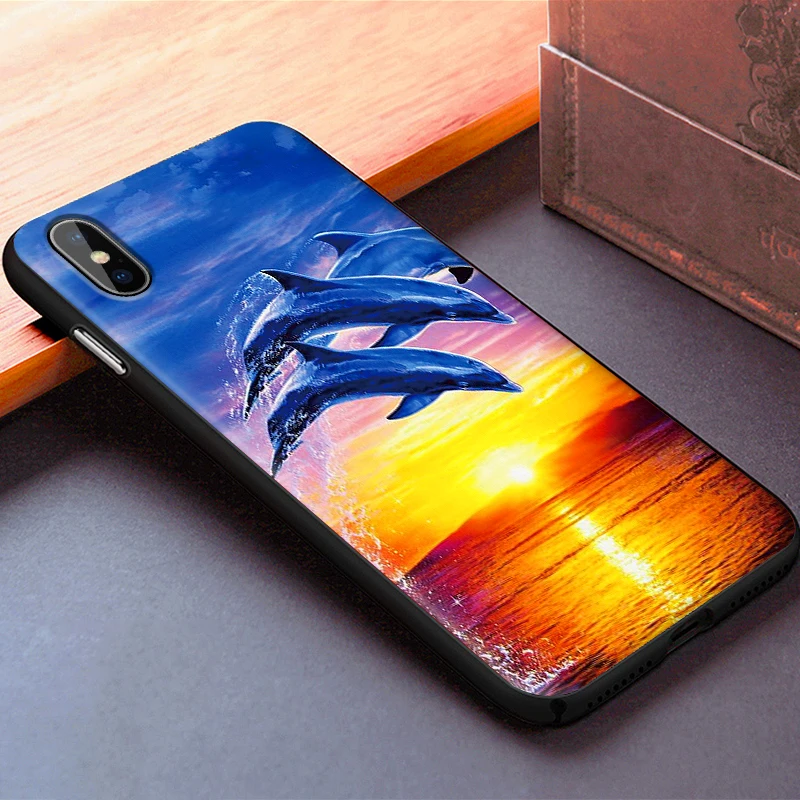 Голубое море дельфины Чехлы для мобильных телефонов huawei P10 P20 2019 M10 M20 M30 S6 S7 край S10