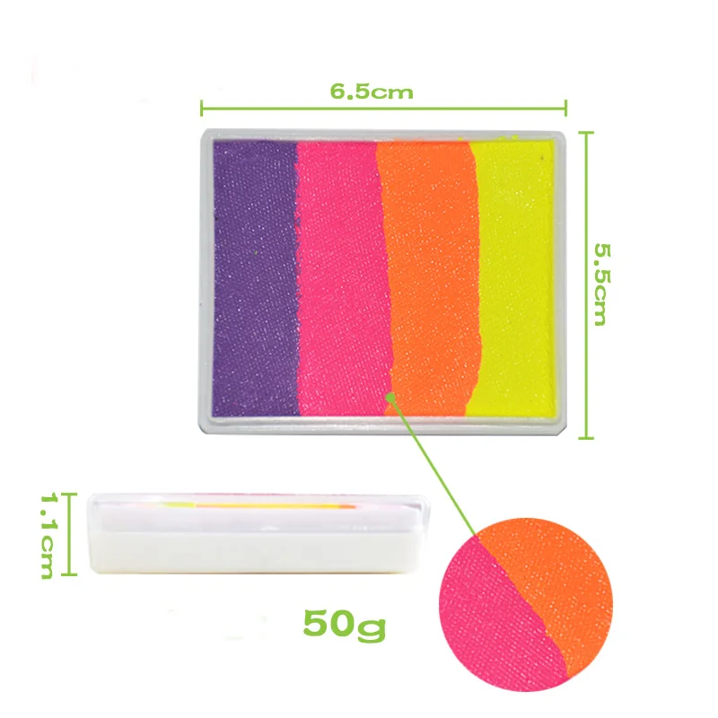 4 компл./лот цвета радуги флуоресцентная краска для лица Краска ing обычный