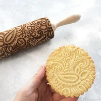 christmas deer embossing rolling pins wooden baking cookies noodle halloween fondant dough patterned diy pastry kitchen tools