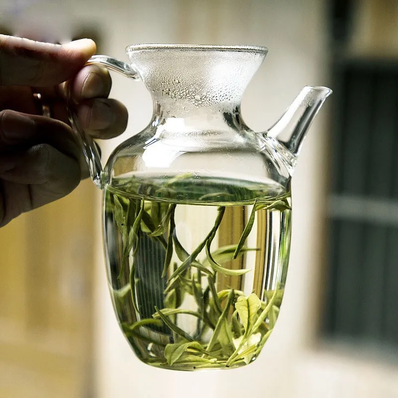 Thickened heat-resistant high boron silicon glass tea set small Song pot fair filter tea sea green tea splitter side male cup