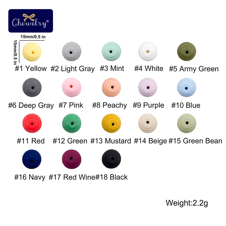 10 шт. 15 мм Силиконовая Круглая спираль бусины Еда Класс Прорезыватель для зубов