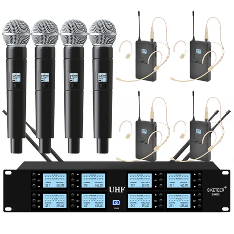 Профессиональный беспроводной микрофон UHF, ручной микрофон для караоке, церковный, школьный, сценический микрофон, беспроводной