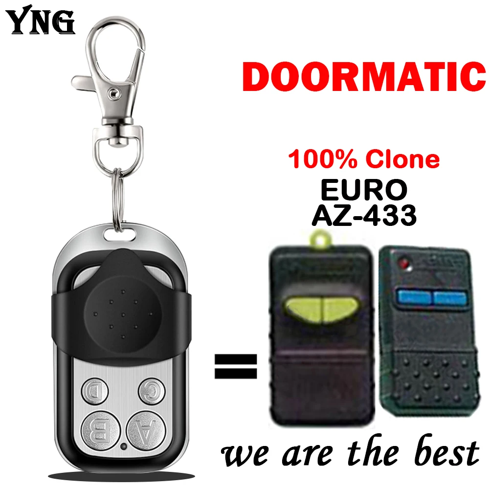 

Для DOORMATIC EURO AZ-433 Пульт дистанционного управления Дубликатор управления гаражом 433 МГц Фиксированный код Устройство открывания двери гаража...