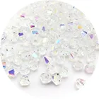 468 мм блестящие хрустальные бусины, двухконусные стеклянные бусины, свободные промежуточные бусины для ювелирных изделий, браслетов, ожерелий, #010