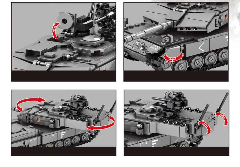 Современный военный немецкий танк Леопард чвэй а Зибен 2A7 конструктор