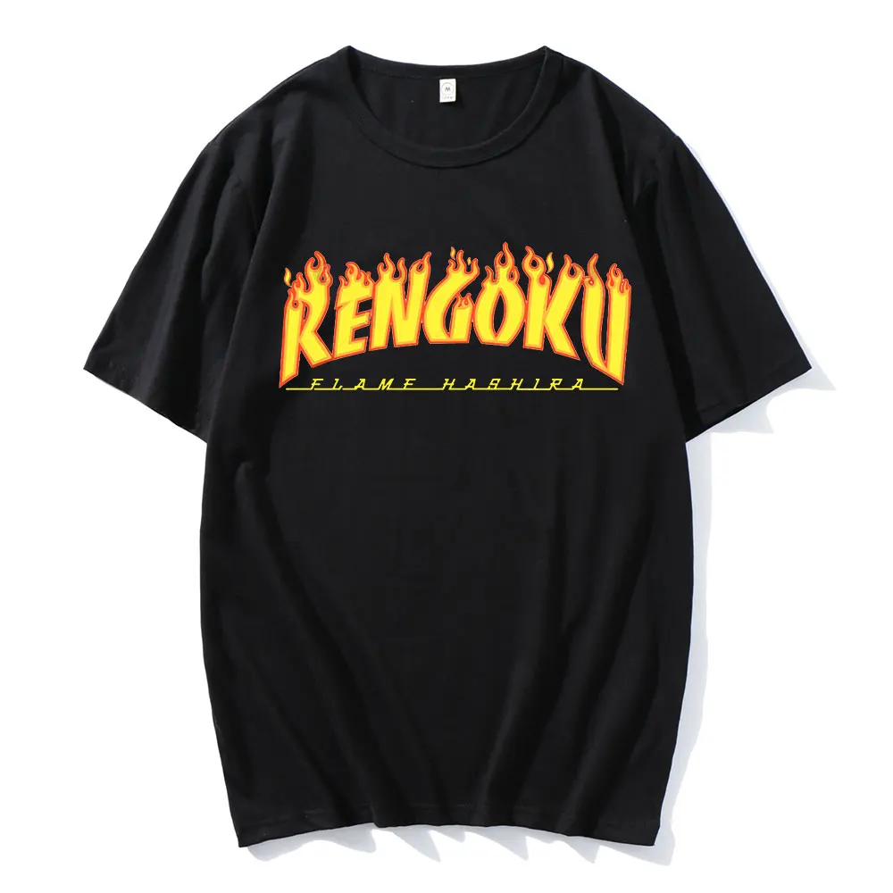 

Футболка мужская с логотипом Rengoku Kyoujurou Graphic Pinnt, милая рубашка с японским аниме, с изображением убийц демонов, Tanjirou Nezuko