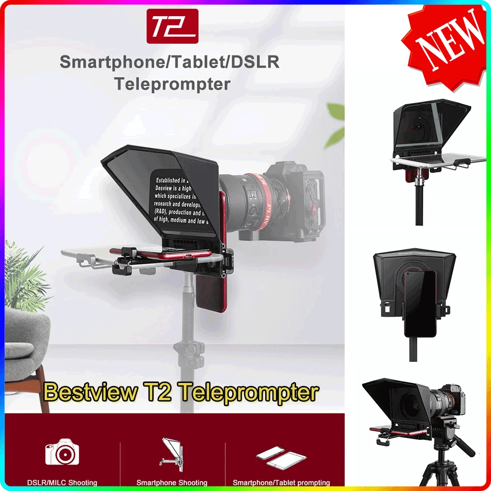 

Телепрожектор Bestview T2 для 8-дюймового планшета iPad, телефонный прожектор, речь для интервью, DSLR ридер, планшет, прожектор, студийный телепрожек...