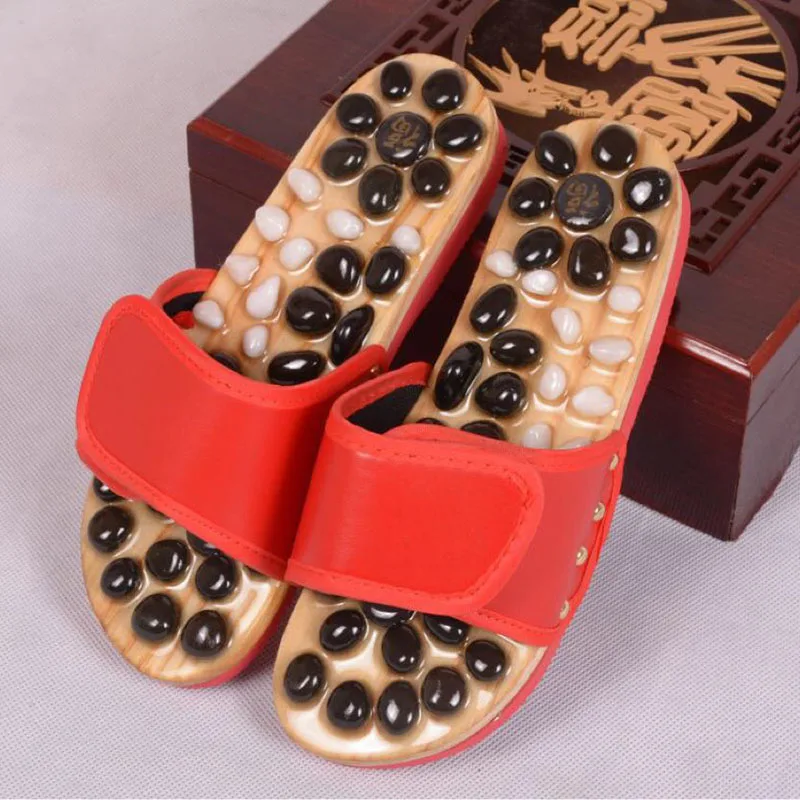 Шлепанцы для девочек и мальчиков массажные тапочки с нефритовым агатом подошвой