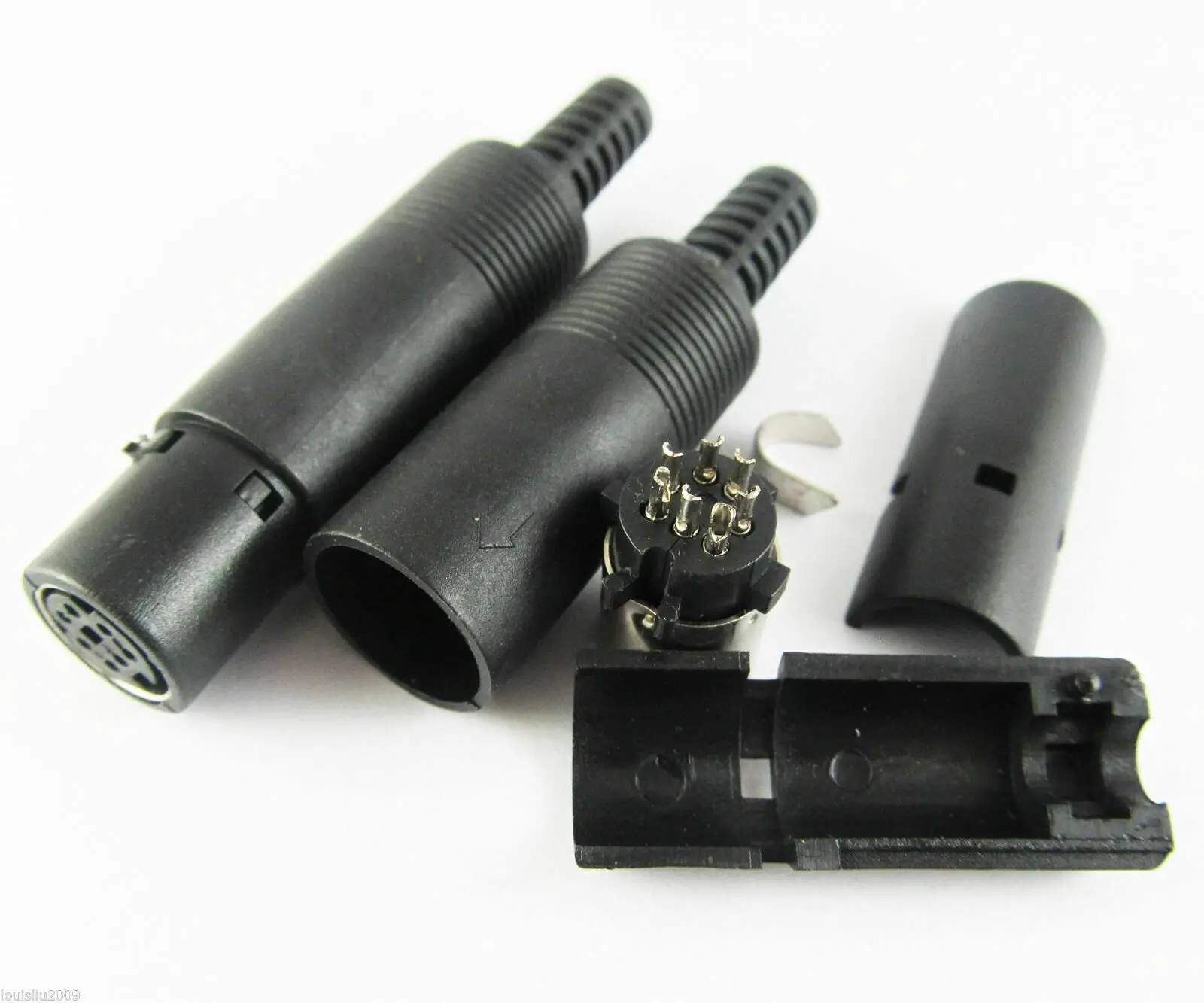 

Гнездовой 3-контактный мини-разъем DIN, черная ручка из АБС-пластика, 6 шт.