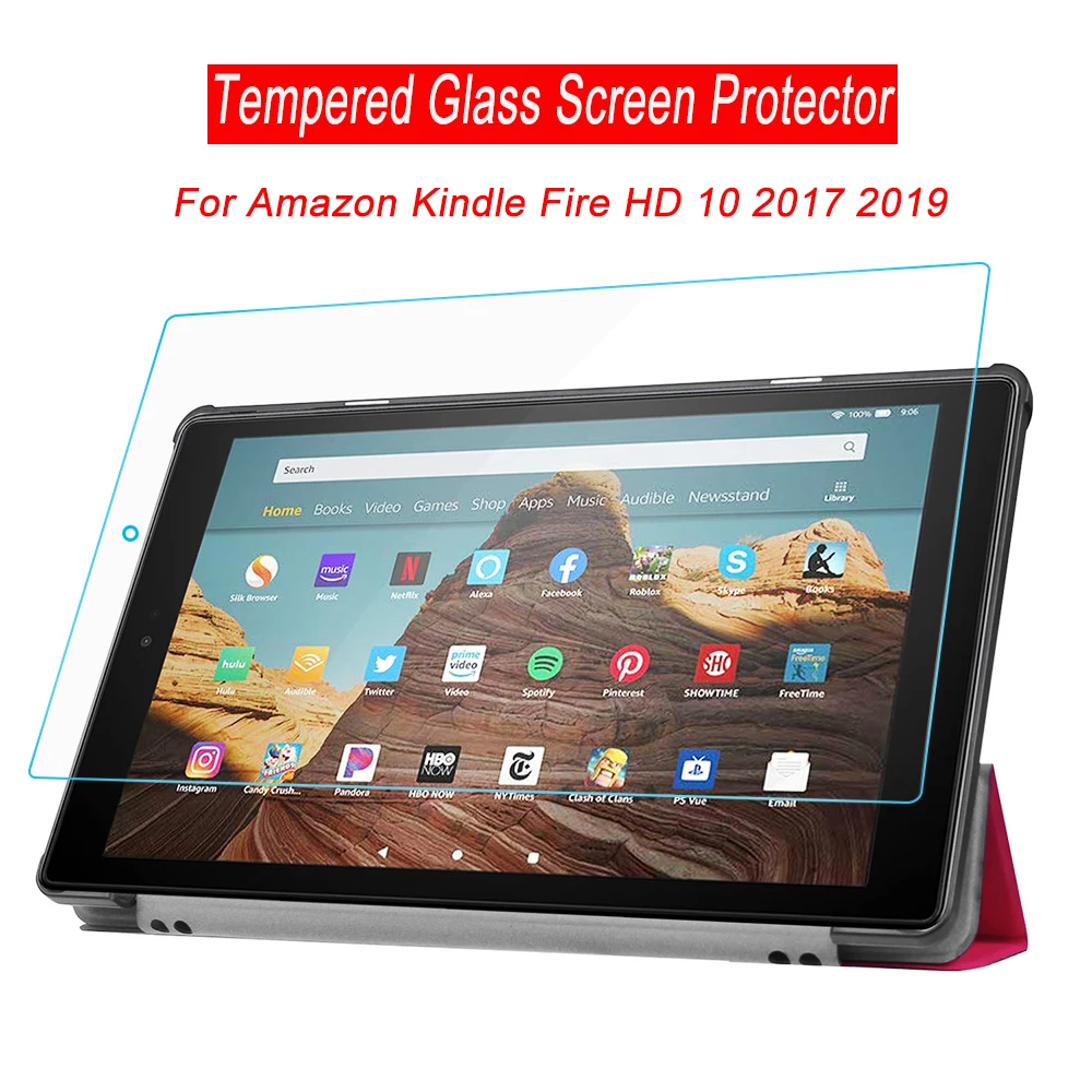 Закаленное стекло для Amazon Kindle Fire HD 10 2019 / HD10 2017 Защитная пленка экрана высокого