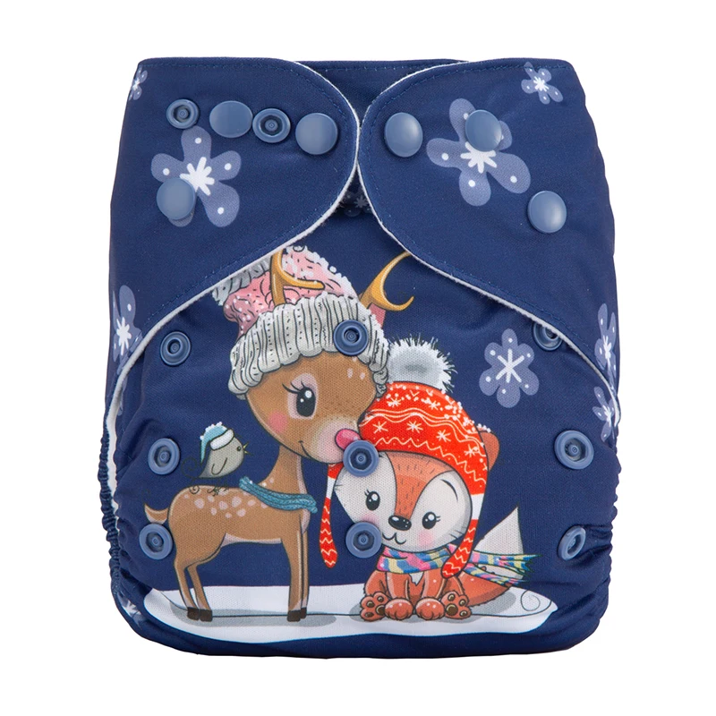 Pa&ntilde;al de Tela con estampado navide&ntilde;o y Halloween para beb&eacute;, pantalones de entrenamiento ajustables e impermeables, respetuoso con el medio ambiente-1
