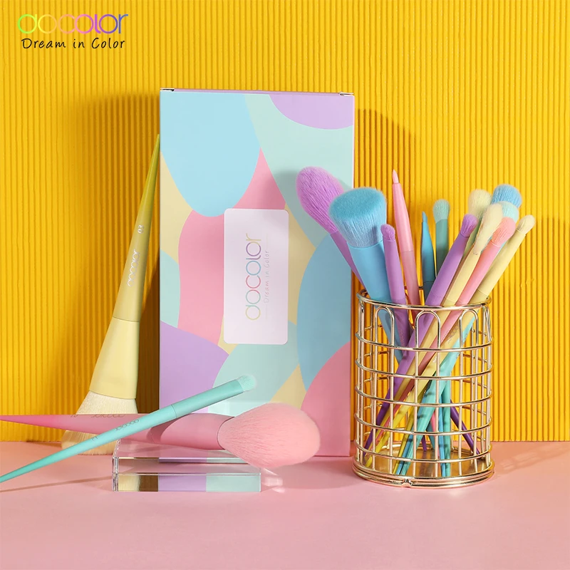 Docolor Dreaming in Colorful 17 шт. кисти для макияжа Профессиональная Пудра основа Тени век