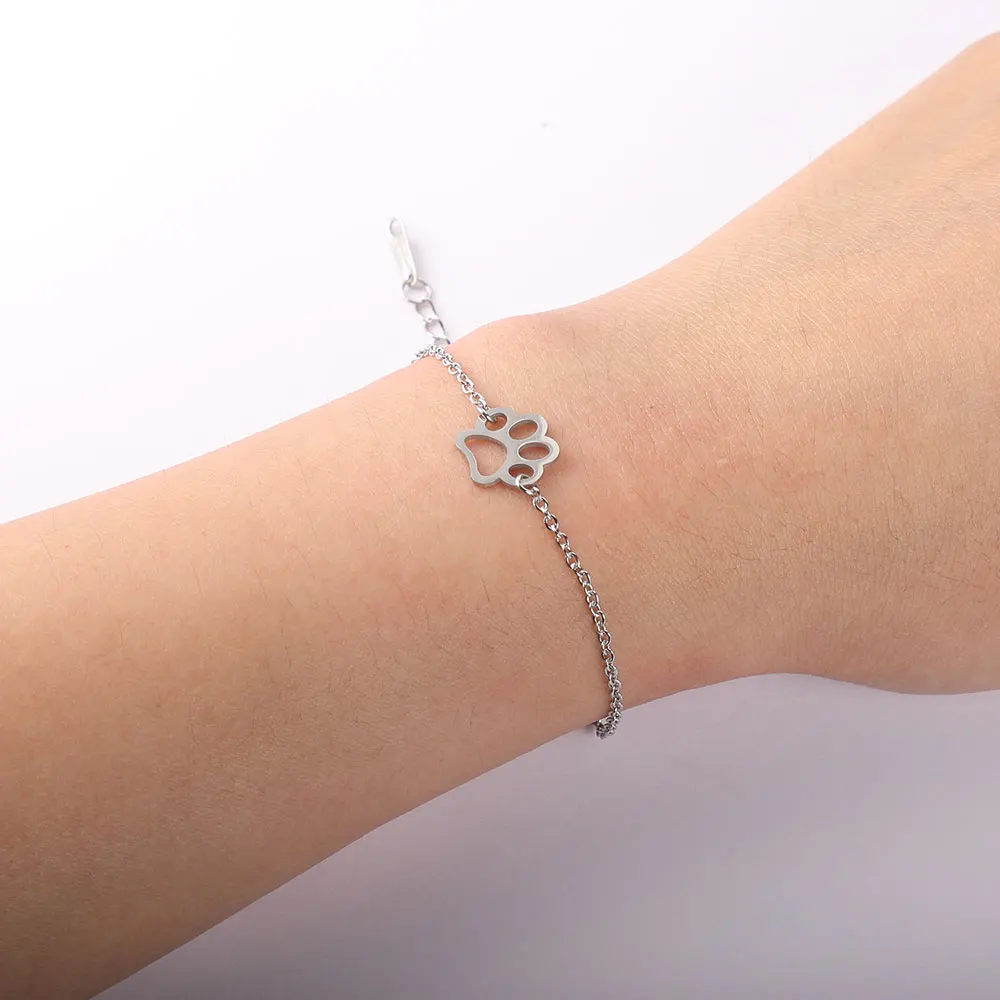 Браслеты AAAAA из нержавеющей стали 100% для женщин браслет с лапой собаками кошками