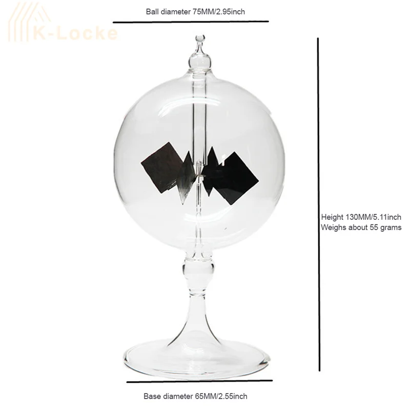 Вращающаяся стеклянная ветряная мельница с 4 лезвиями теплометр на солнечной