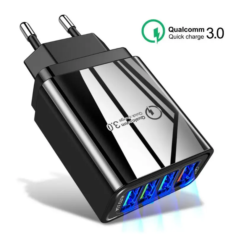 Четыре USB-порта для быстрой зарядки зарядное устройство путешествий OUKITEL ЕС QC3.0 |