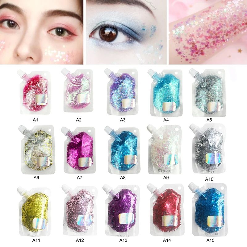 Блестящий крем для тела и лица 16 цветов патчи со звездами гель с блестками