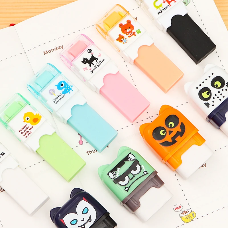 6 шт. милая роликовая стирательная резинка мультяшная кавайная креативная